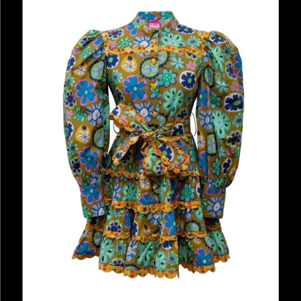 Celia B- NWT Karisismi Buttondown Multicolored Longsleeve Mini Dress - Picture 7 of 8